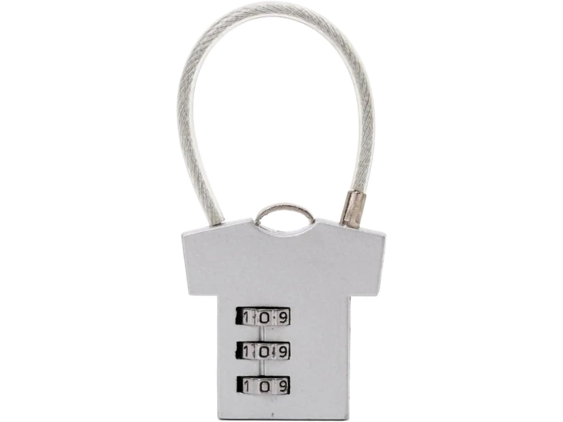 Mini Cadeado Para Bagagem, Cadeado Criativo De Arame Aço Em Formato Camiseta Com Senha Prateado