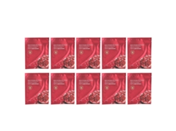 10 Unidades De Máscara Facial De Granada 32,5ml Hidratante Nutritiva Suavizante Para Cuidado Da Pele