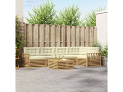 Vidaxl Conjunto De Sofás Para Exterior 6 Unid. Branco E Creme