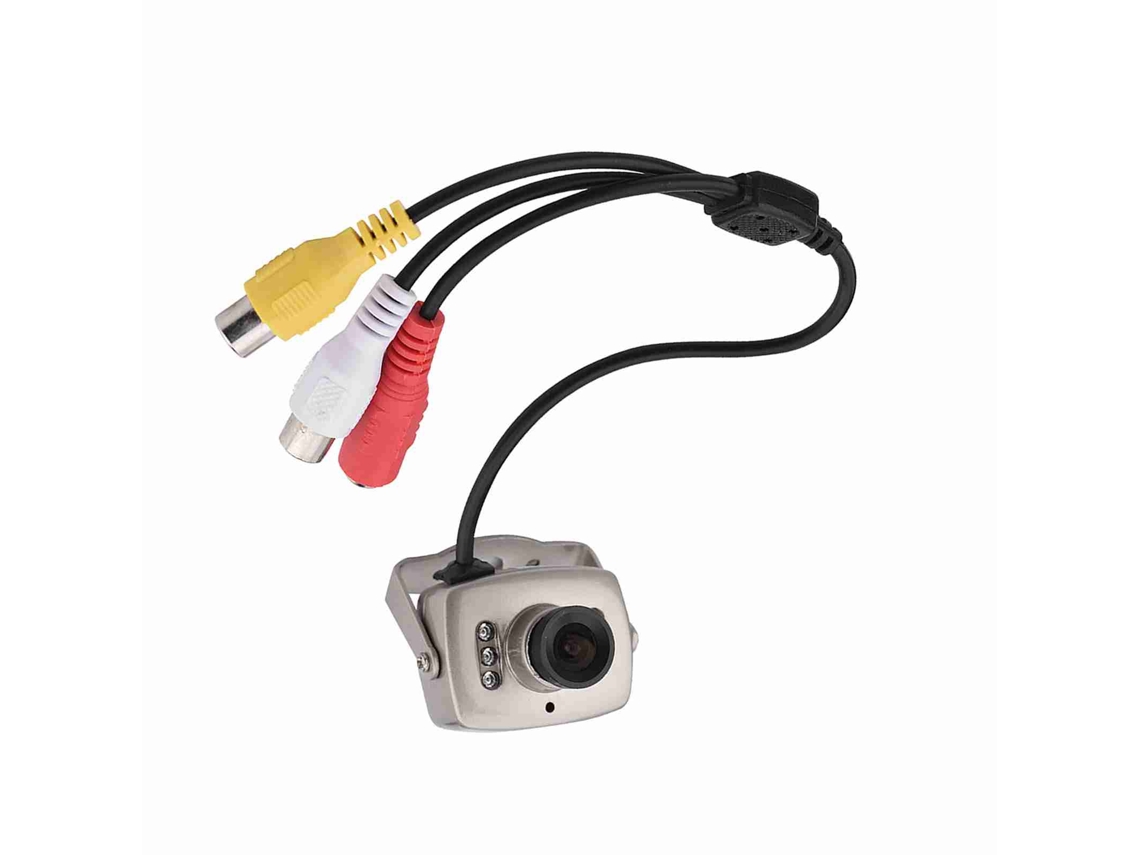 Mini câmera de segurança Mali CCTV, com fio, 6 LEDs, visão noturna, vídeo CMOS, NTSC.