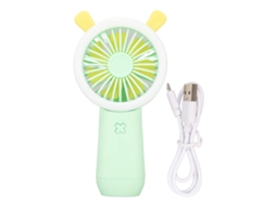 Mini Ventilador De Mão De 3 Níveis, Ajustável, Recarregável Via Usb, Com Design De Coelho, Portátil, Para Escola, Ao Ar Livre, Cor Verde