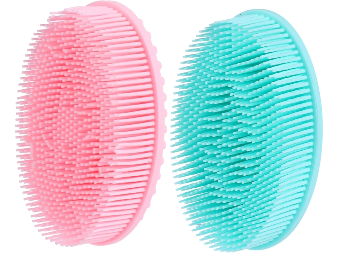 Conjunto De 2 Escovas Silicone Baluue Para Banho, Limpeza Corporal, Escovas De Massagem Manuais Para Chuveiro Cor