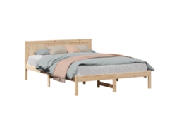 Estrutura da Cama Castanho MAISON EXCLUSIVE 140x200 cm Madeira de Pinho Maciça