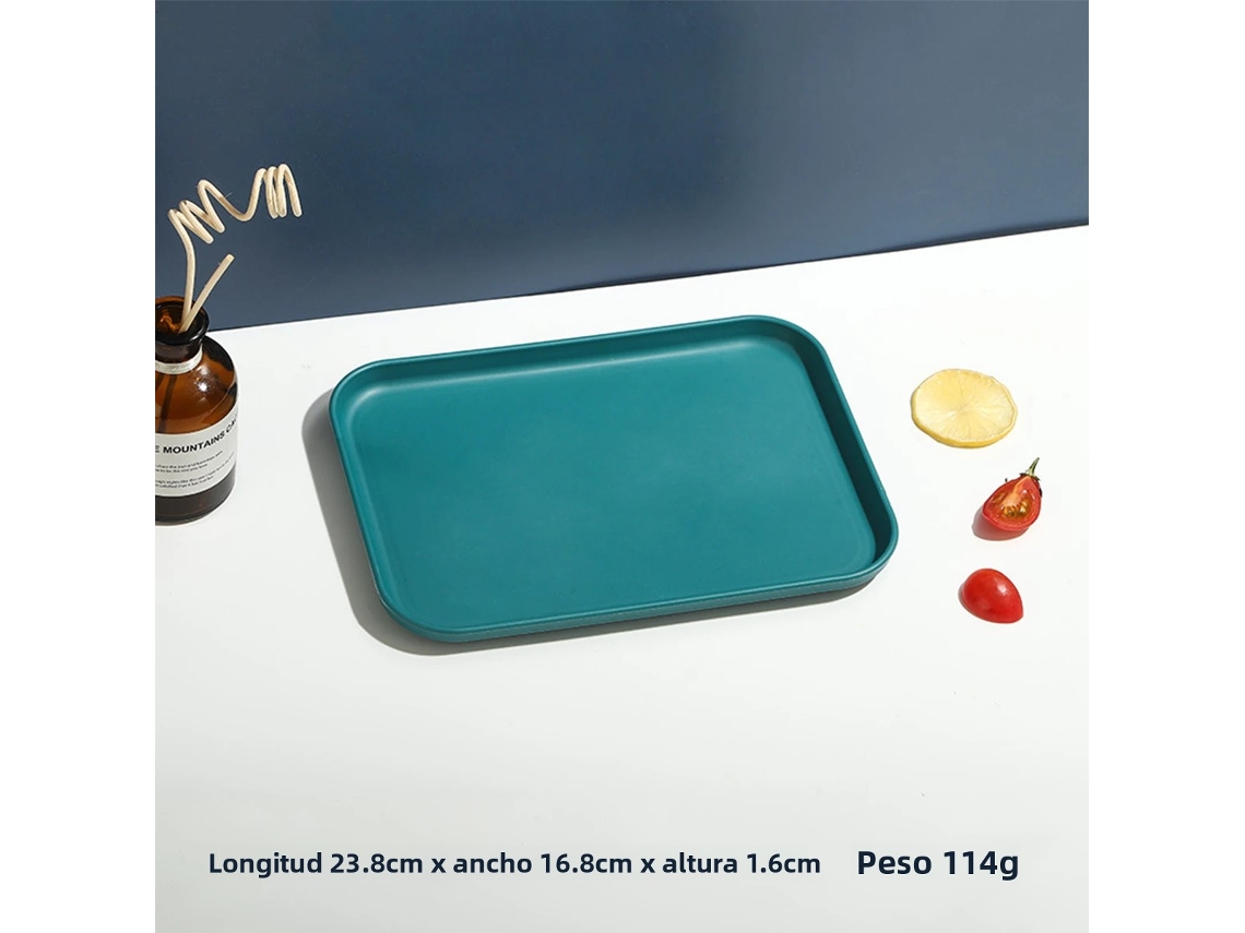 Bandeja Retangular de Plástico para Restaurantes e Residências, Usada para Acomodar Chá e Copos. MDUG (verde Escuro S)