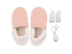 Pantufas Elétricas Anti derrapantes Inverno Rosa 38 39