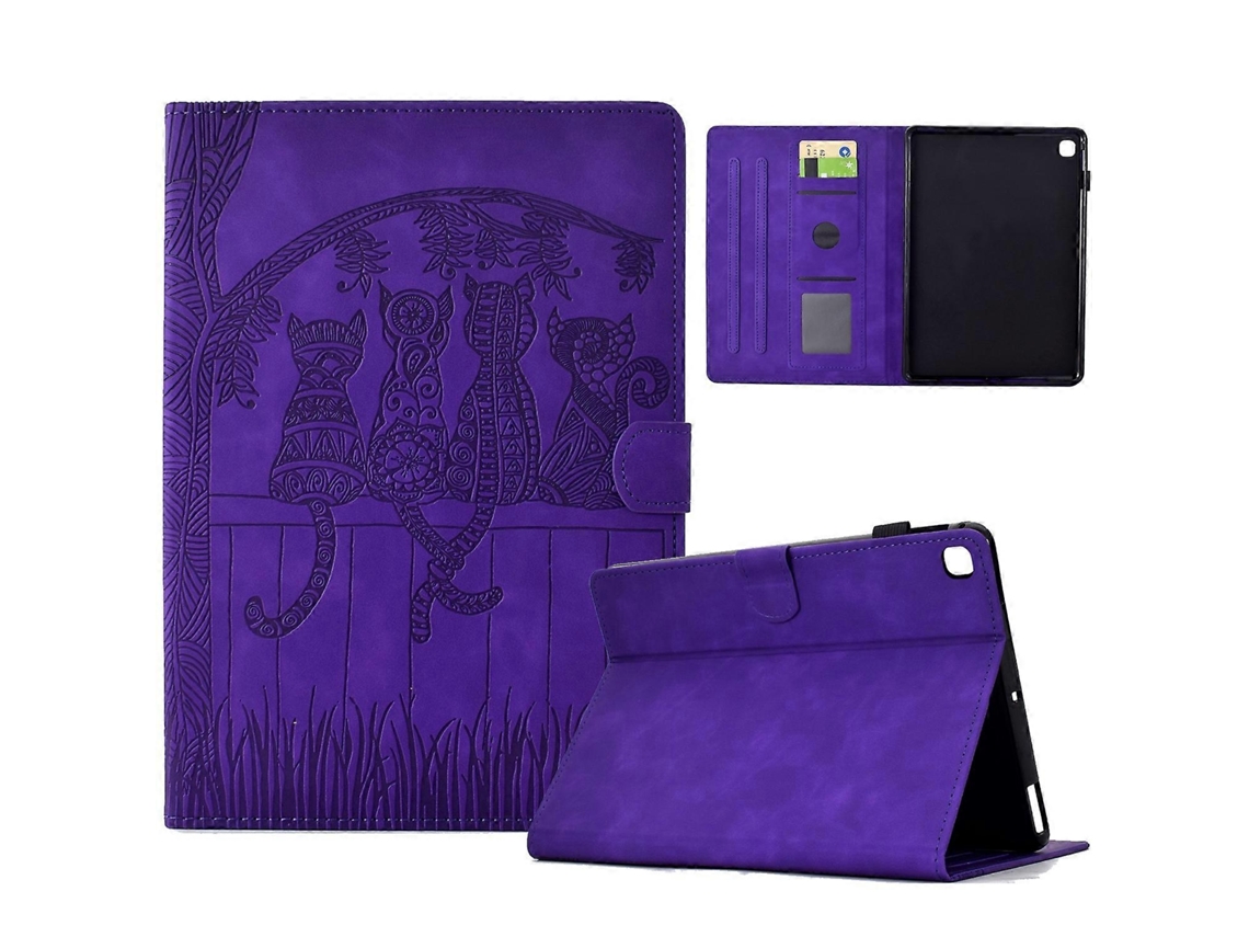 Capa de couro para tablet com estampa de gato Webake