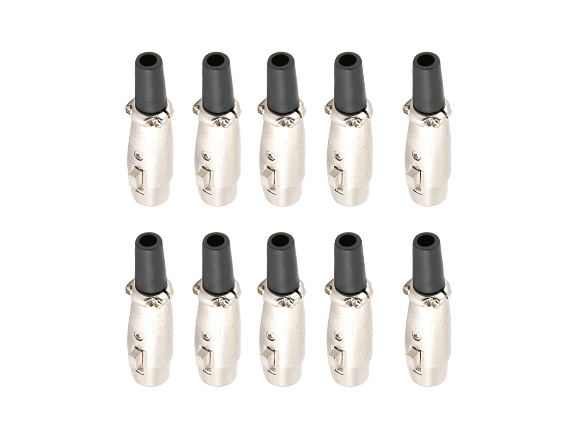 10 Peças Adaptador Conector Xlr Fêmea Para Microfone De Áudio Estilo Japonês Com Parafuso