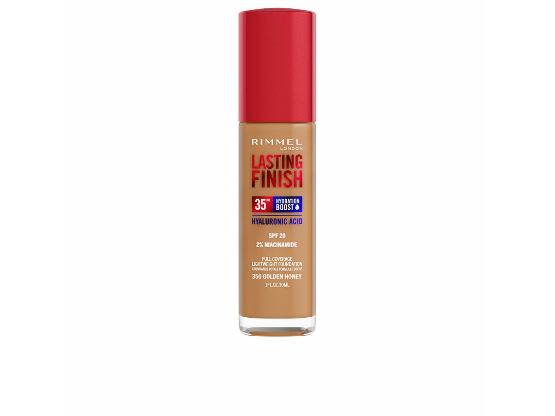 Base - Rimmel - Rimmel London Lasting Finish - 350 Mel Dourado - Longa Duração 35h - Vegano