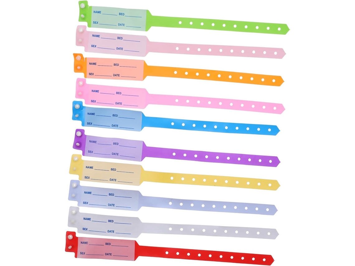 Pulseira De Identificação Médica Para Pacientes, Pvc, 100 Unidades