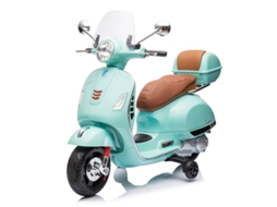 Moto Vespa Gt Elétrica Para Crianças - Bateria De 7.2v - 3 A 6 Anos - Com Bagageira - Azul