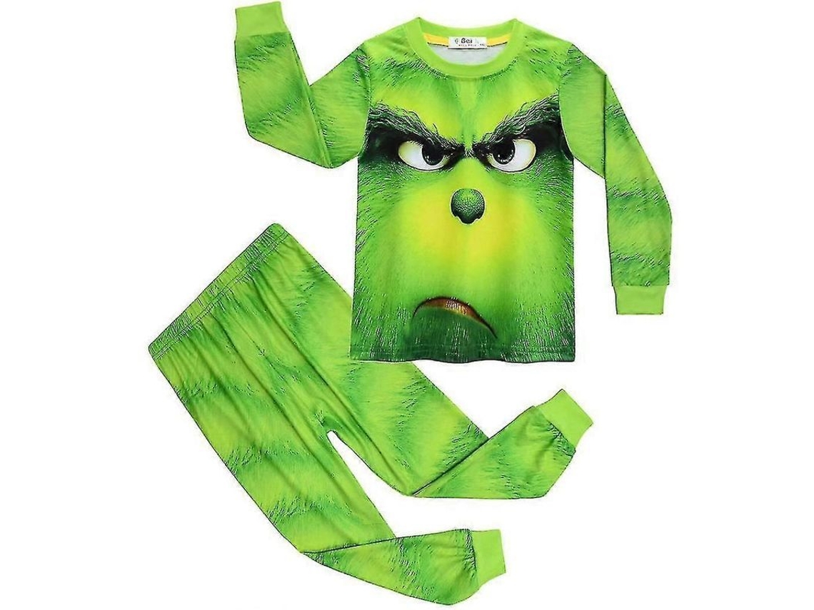 Pijama Infantil Menino Menina 4 9 Anos Natal Grinch Estampa Conjunto Camisola+calça Roupa de Dormir Presente 5 6 Anos B