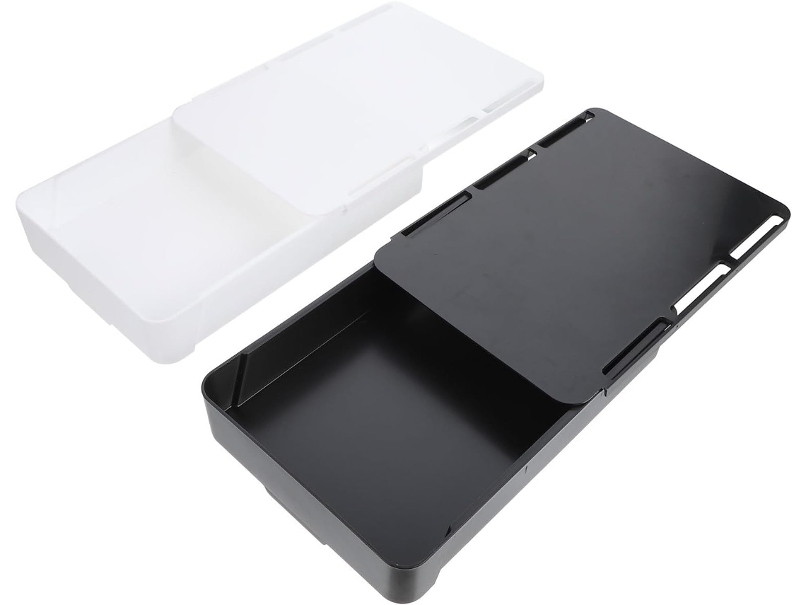 Conjunto de 2 Caixas Organizadoras Stobaza em Abs Grande Capacidade, Discretas Sob a Mesa, com Design Engenhos