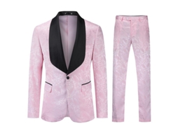 2026 traje Mystdiy para Homem 2 Peças Blazer e Calças Estampadas 1 Botão para Casamento