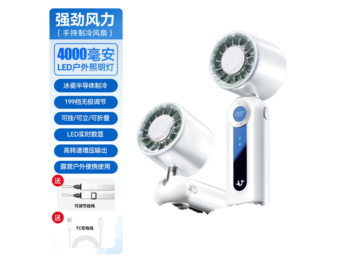 Laxiscreed Ventilador De Mão Recarregável, Portátil, Dobrável Com Tela Digital E Função Frio
