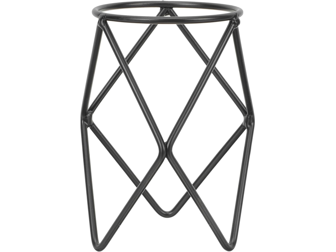 Suporte De Exibição Em Formato Esfera Cristal, Base Estável Em Ferro Preto, Design Redondo E Estilo Simples Para