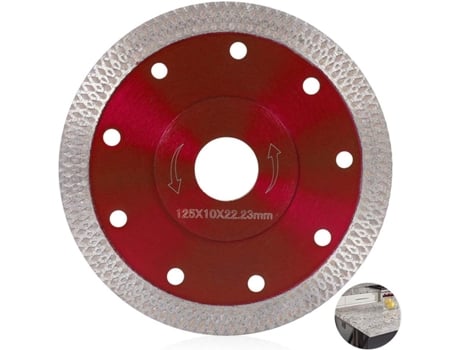 Disco De Corte De Diamante 125 Mm Vermelho Para Materiais Diversos