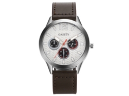 Reloj De Pulsera Hombre Casual Gaiety De Cuarzo Analógico Con Correa De Pu Marrón Oscuro