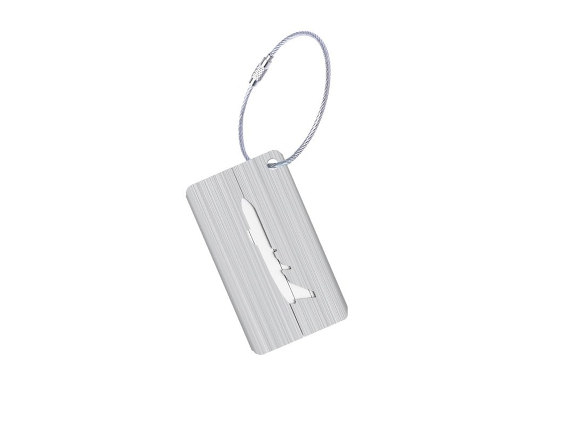 Luggage Tag In Aluminum With Airplane Motif NORTHIX