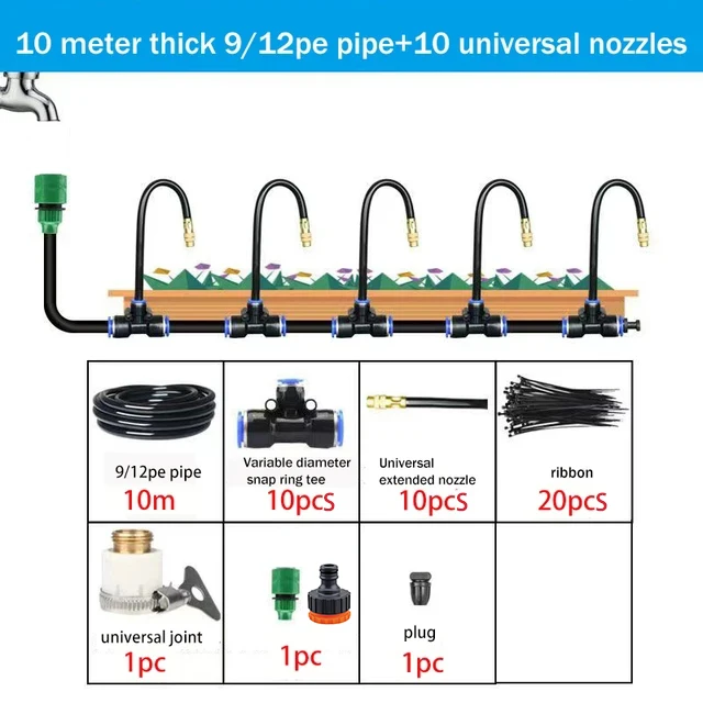 Kit de Irrigação Automática MDUG com aspersor e tubo de 10m