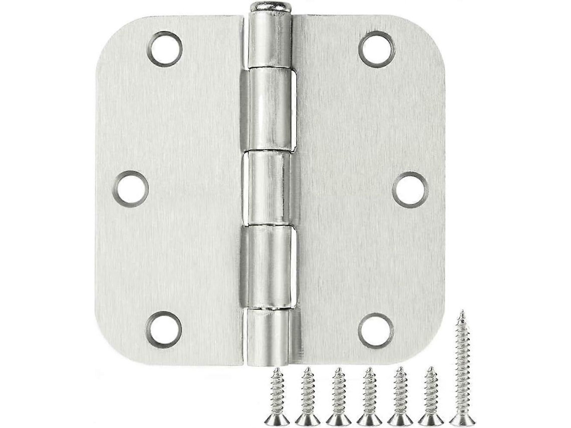 Pacote Com 30 Dobradiças De Porta Arredondadas Níquel Escovado, 3,5 Polegadas, Raio De 58 E 3 12 Acetinadas Slowmoose