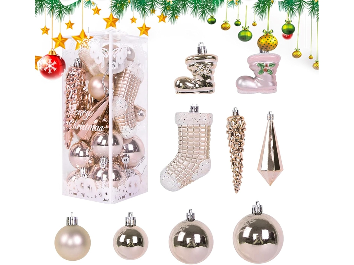 Conjunto De 21 Bolas Decorativas De Natal | Enfeites Em Formato De Lâmpada