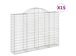 Gabion Basket, Gabion Baskets Vidaxl Prateado Ferro (200 X 30 X 140/160 Cm)