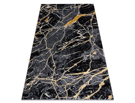 Tapete Gloss Moderno 529A 82 Mármore, Pedra À Moda, Glamour Preto / Cinzento (140 x 190 cm)
