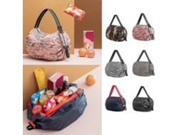 Sacola de Compras Grande, Dobrável, com Espaço para Armazenamento, para Usar no Ombro Ou como Bolsa de Mão Ecológica e Reutilizável. GOKOCO