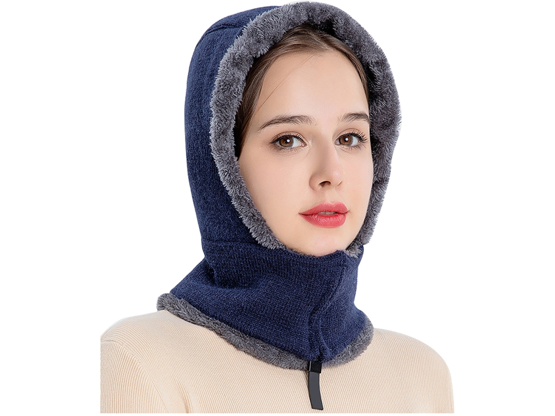 Conjunto Gorro Bufanda Invierno Tejido com Orejeras Fleece Impermeável Térmico para Mulher e Homem | S/MARCA