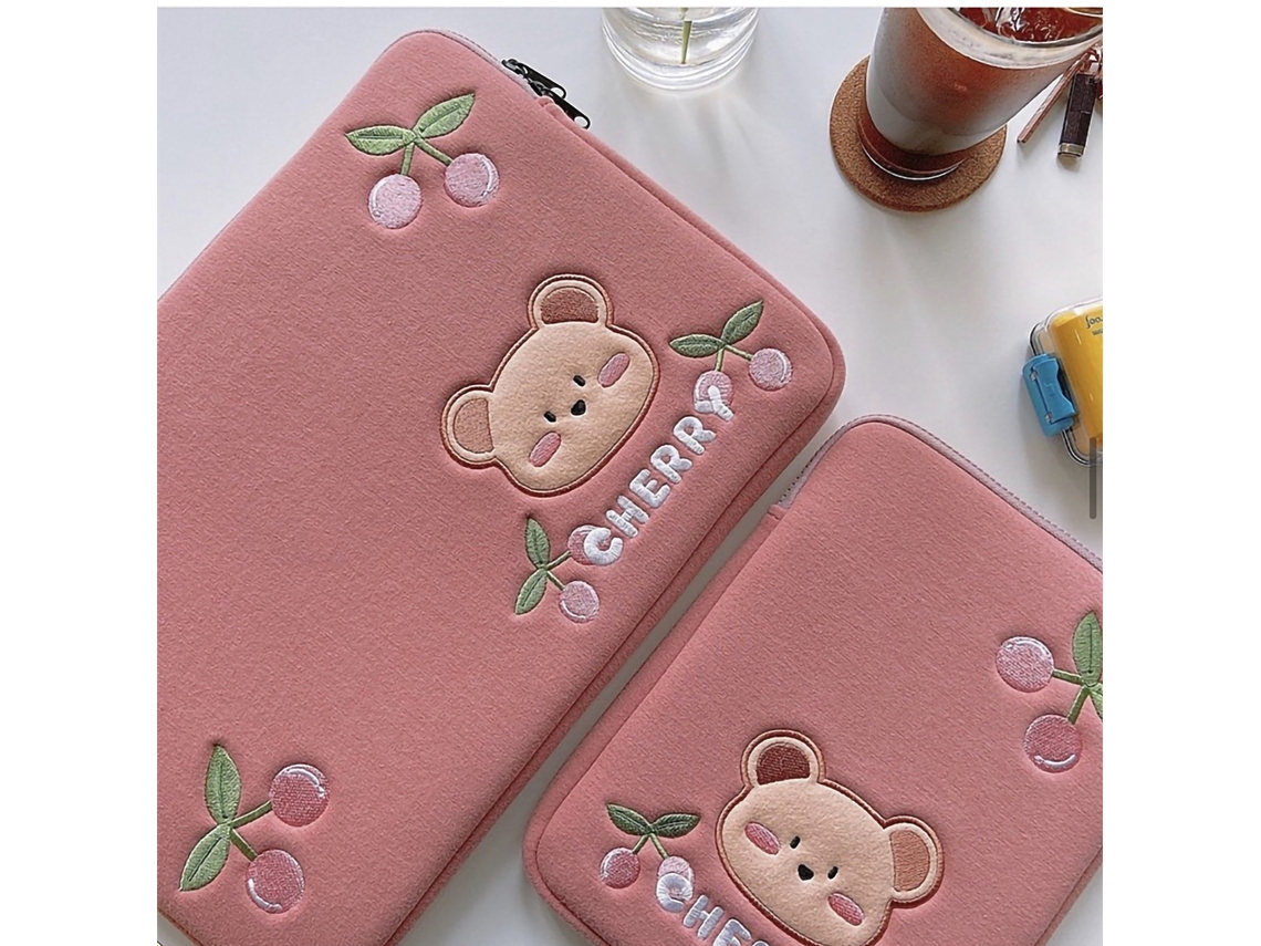 Capa Protetora Para Laptop (anti-impacto, Portátil) Urso Cereja Cartoon Bonito Coreano Bolsa Interna 11 Polegadas
