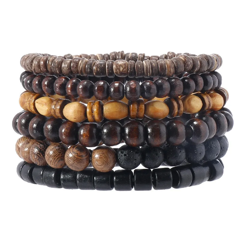 Pulseira de Contas de Madeira, Pulseira com Cruz da Árvore da Vida para Meditação de Ioga MDUG