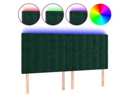 Cabeceira de cama com LED Veludo Verde Escuro MAISON EXCLUSIVE (180x5x118 cm)