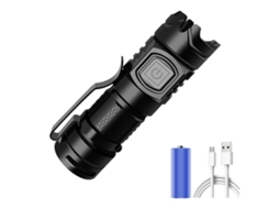 Lanterna Led Usb Recarregável Flash Light Tocha Lanternas de Alumínio À Prova D' Água Luzes de Trabalho Lanterna para Camping Preto YIZHOOD