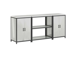 Conjunto 3 Armário De Cozinha Vidaxl Prateado Aço (210 X 50 X 92 Cm)