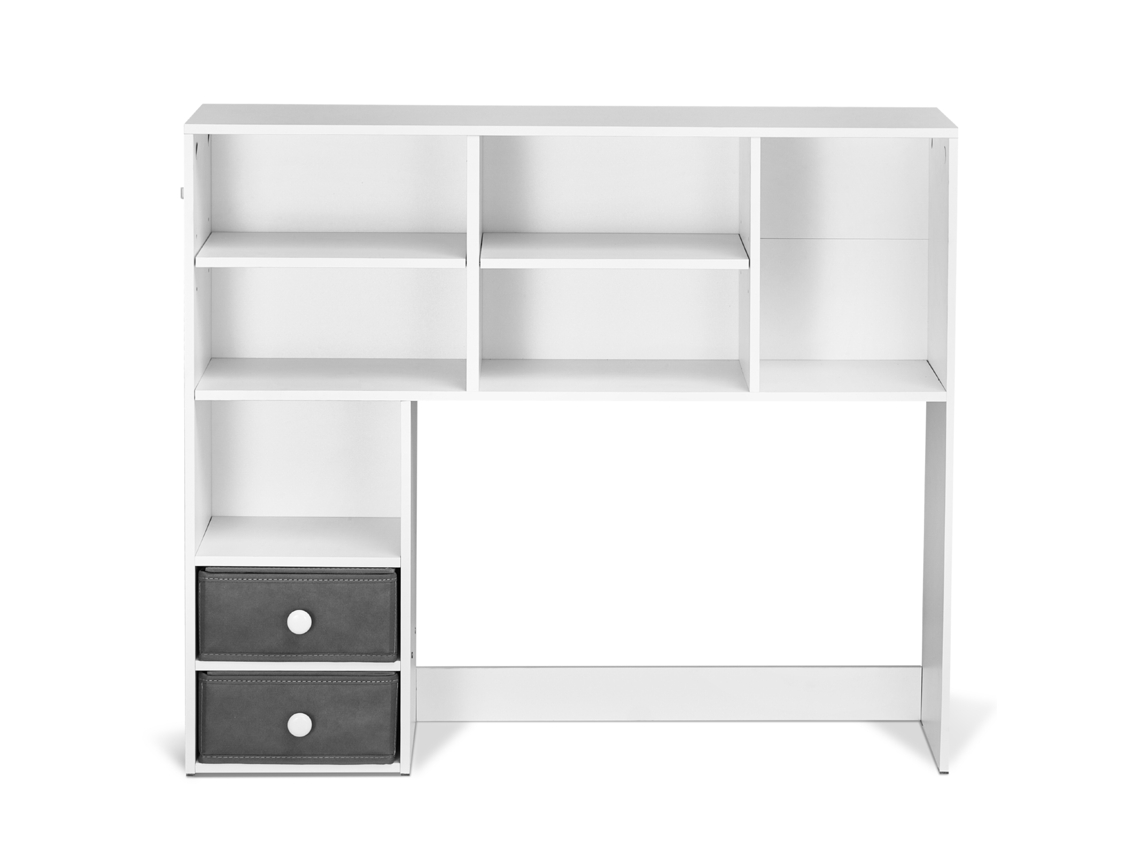 Prateleira de Escrivaninha Madeira 94x25,4x79,2 Cm Organizador Armazenamento 3 Níveis com Almofadas Antiderrapantes para os Pés Escritório, Casa,