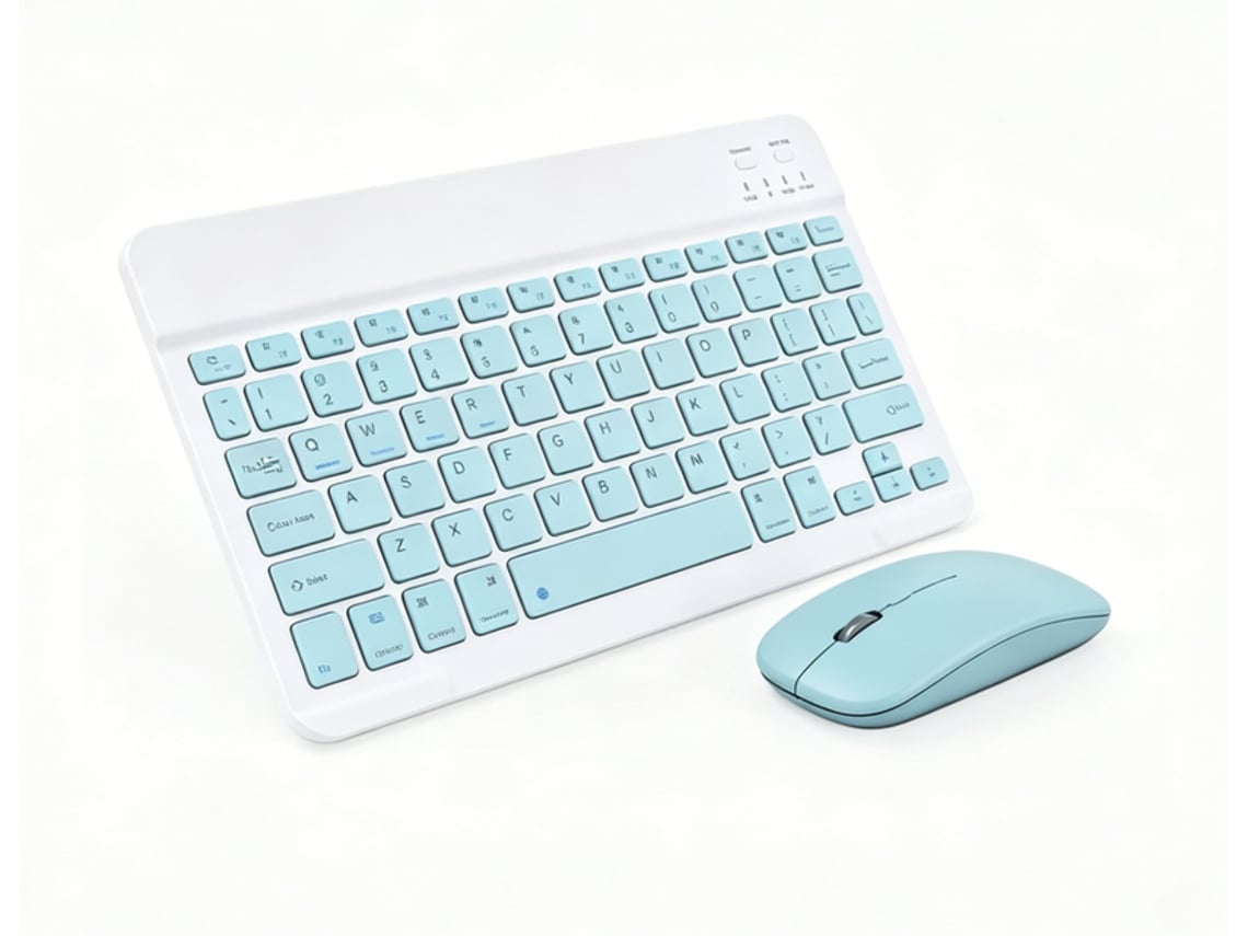 Kit Teclado Bluetooth recarregável 10 polegadas verde + Mouse duplo modo verde para iPad, celular e tablet YANYXR