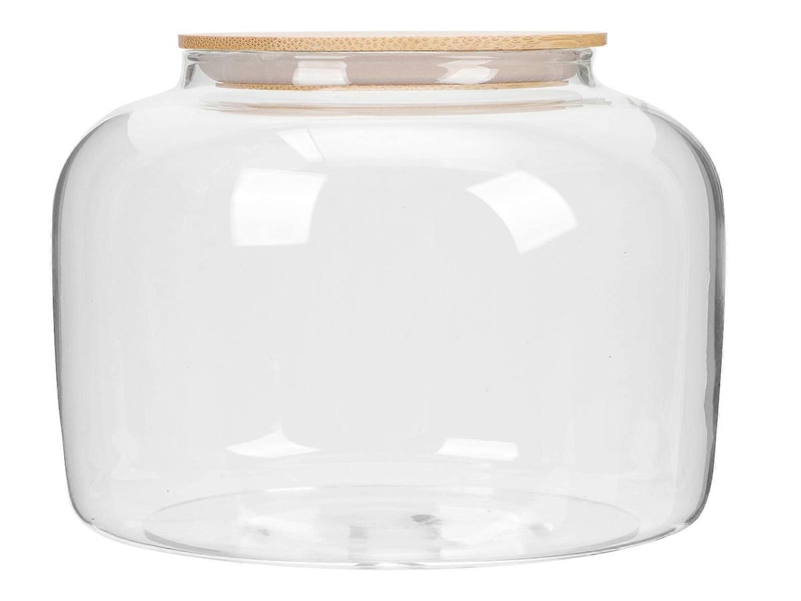 Lurelia Pote De Chá 1 Peça Em Vidro, Bambu, Com Vedação, Com Tampa, Transparente, Para Alimentos, Lanches, Grãos