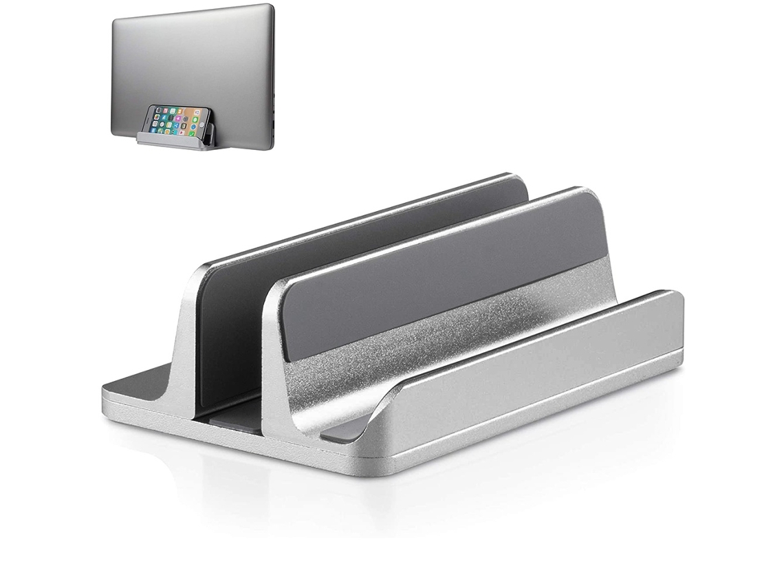Lurelia Suporte Vertical Para Portátil Ajustável, Em Liga De Alumínio, Compatível Com Macbook, Tablet, Em Prateado