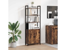 Vidaxl Gabinete De Livros 6 Níveis 60 X 24 X 161 Cm Carvalho Defumado