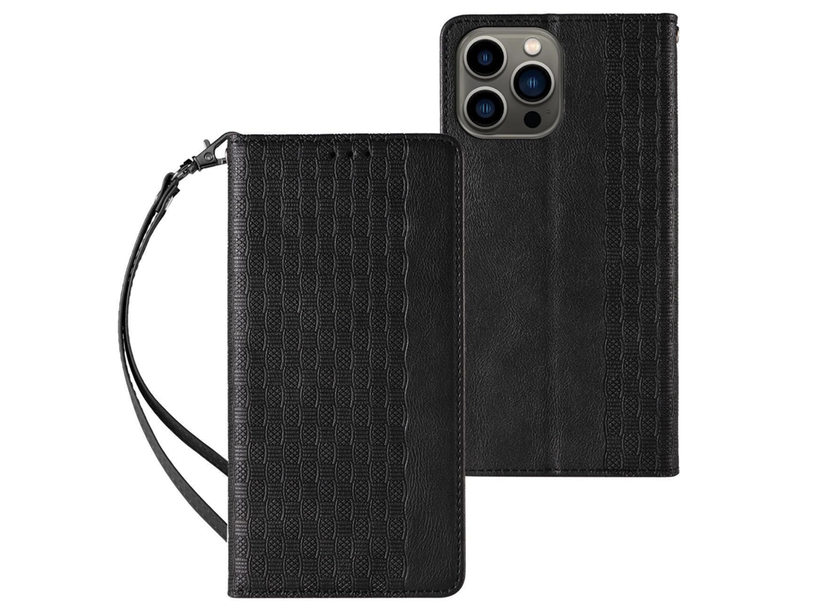 Estojo Fólio Alça para iPhone 13 Pro Max Magnética Preto