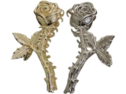 Conjunto de 2 presilhas de cabelo elegantes e delicadas em formato de rosa, com liga metálica.