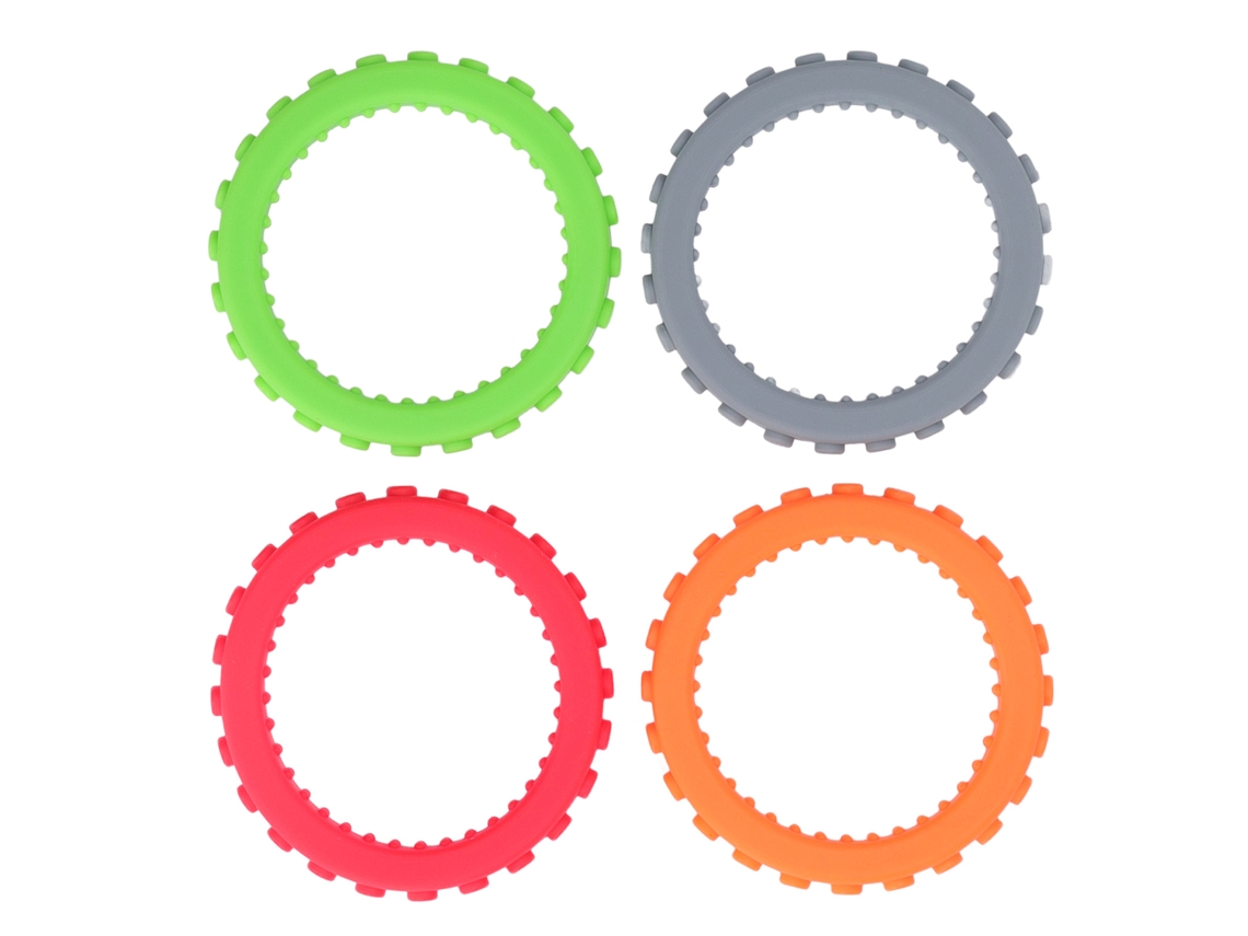 4pcs Pulseiras Mordedor Para Bebê Em Silicone Refrigerável Resistente Ao Calor Para Aliviar Gengivas