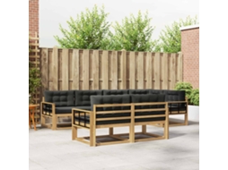 Vidaxl Conjunto De Sofás Para Exterior 6 Unid. Branco E Antracite