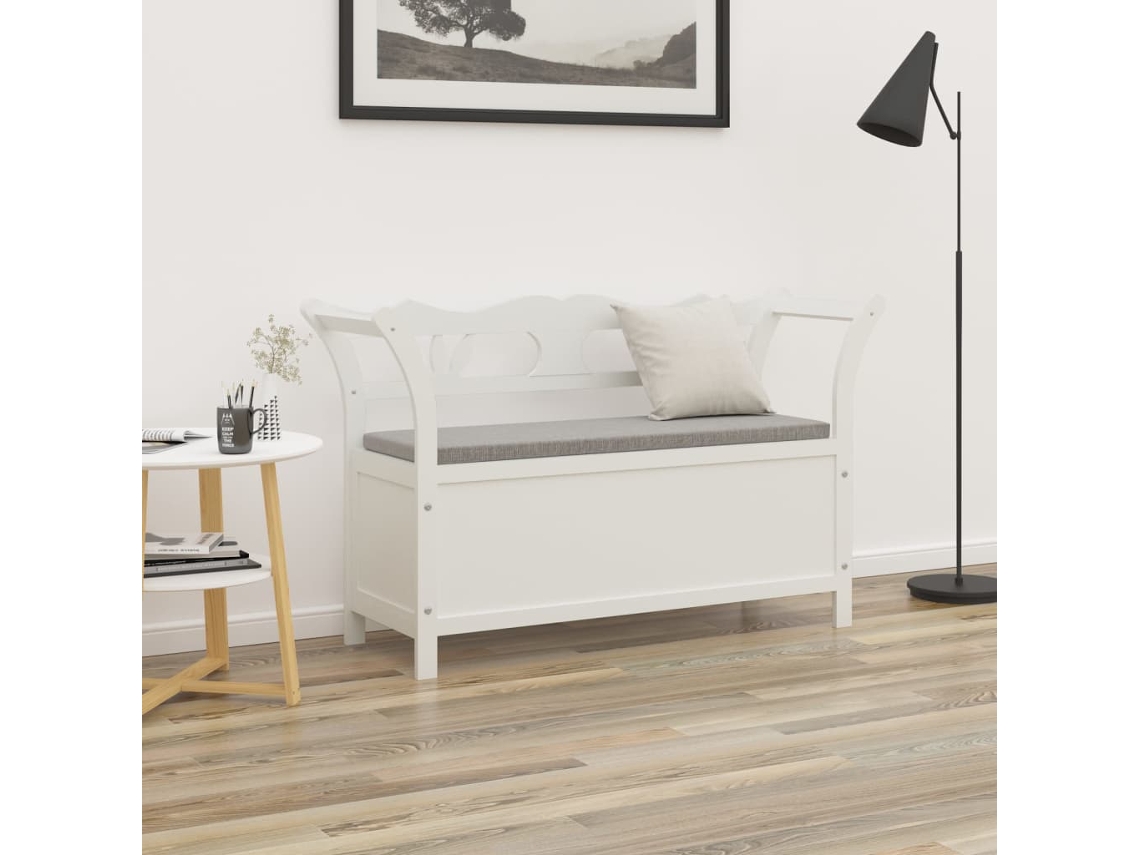 Vidaxl Banco 107x45x75,5 Cm Madeira De Abeto Maciça Branco
