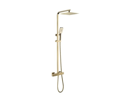 Coluna Termostática De Duche Em Latão Dourado Escovado Sc428 Colecção Scamandre Hudor (dourado Mate)