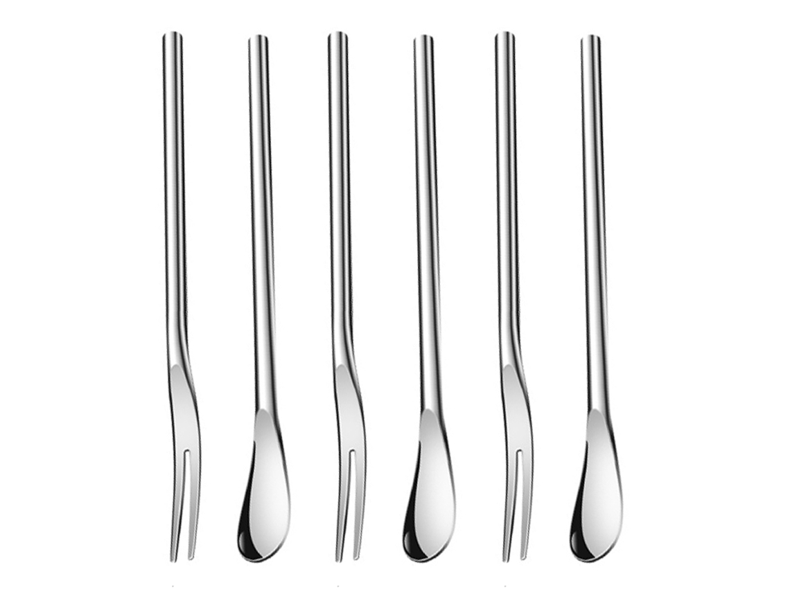Conjunto de 6 Garfos de Aço Inoxidável Talheres Modernos NEVEANCE