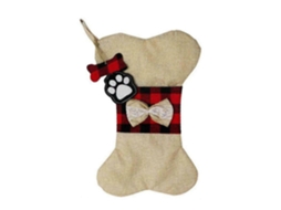 Sacola De Presente Xadrez Com Estampa De Pata De Cachorro Para Natal, Ideal Para Animais De Estimação. Hengjian