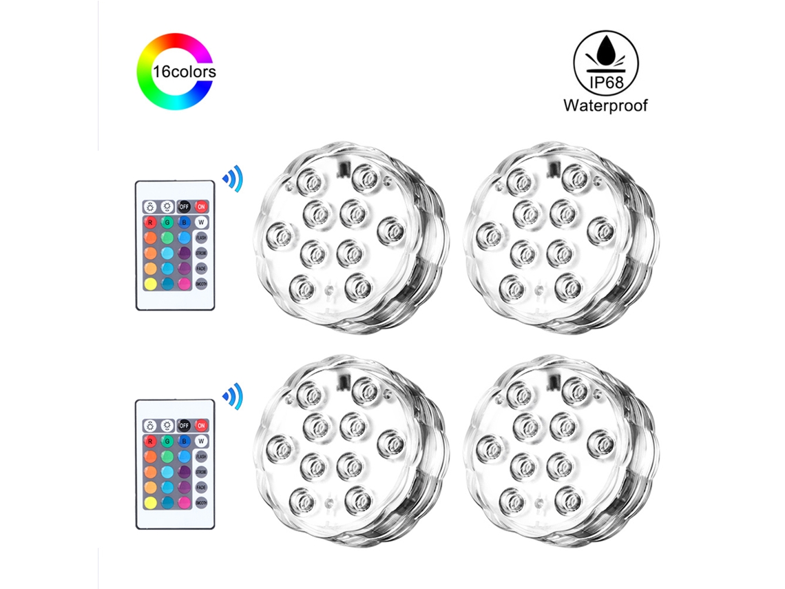 2026 lâmpadas Led Submersíveis Rgb Impermeáveis Ip65 com Controle Remoto para Decoração de Paisagem