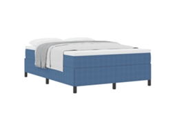 Cama Box Azul 160 X 200 Cm Tecido de Veludo Cotele MAISON EXCLUSIVE