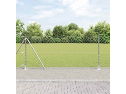 Vidaxl Cerca De Cadeia Com Base De Concreto 10 X 0,8 M Aço Galvanizado